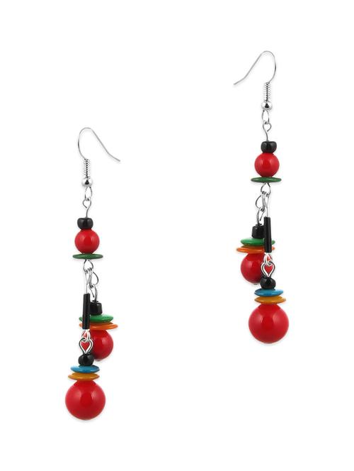 multicoloured beads embellished earrings - 9693622 - Very Small Image - 1