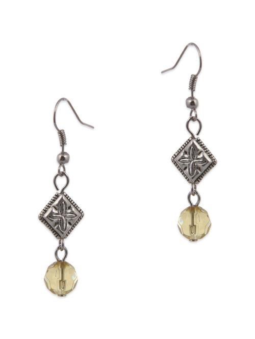 silver beaded drop earrings - 9693680 - Very Small Image - 1