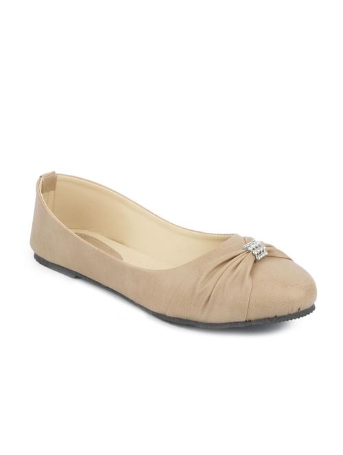 beige embellished leatherette ballerinas - 9695843 - Very Small Image - 1