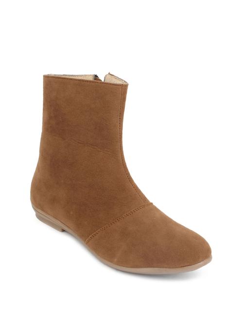 walnut brown zippered suede boots - 9695891 - Very Small Image - 1