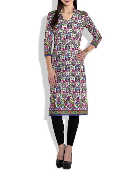 multicolored cotton printed kurta - 9696506 - Very Small Image - 1