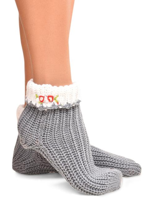 grey snowflake acrylic socks - 9697483 - Very Small Image - 1