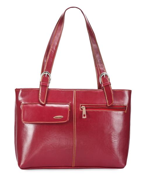 solid maroon handbag with buckle loop - 969904 - Very Small Image - 1