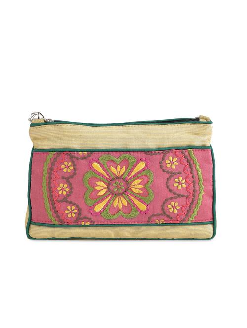 gold embroidered silk sling clutch - 9703797 - Very Small Image - 1