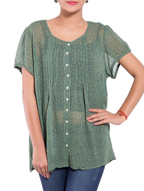 pin tucks button-up top - 9703889 - Very Small Image - 1