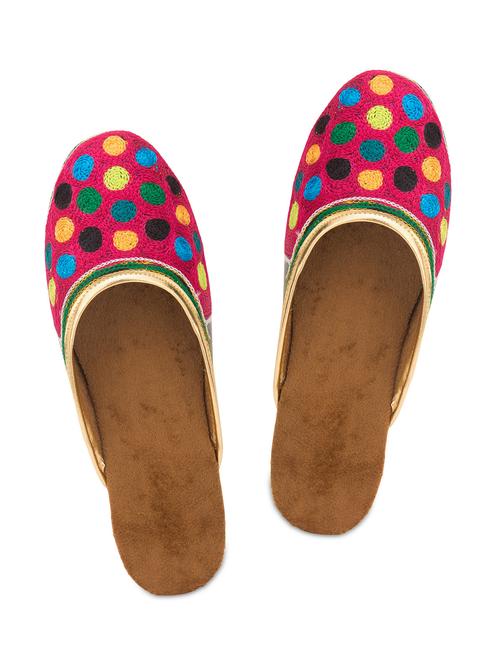 Pink embroidered polka dotted flats - 9707029 - Very Small Image - 1