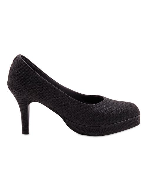 Black textured leatherette pumps - 9707048 - Very Small Image - 1