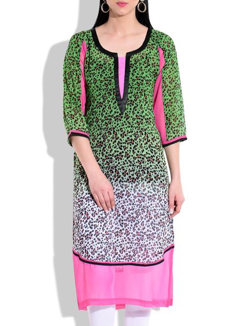 multicolor georgette printed kurta - 9708813 - Very Small Image - 1
