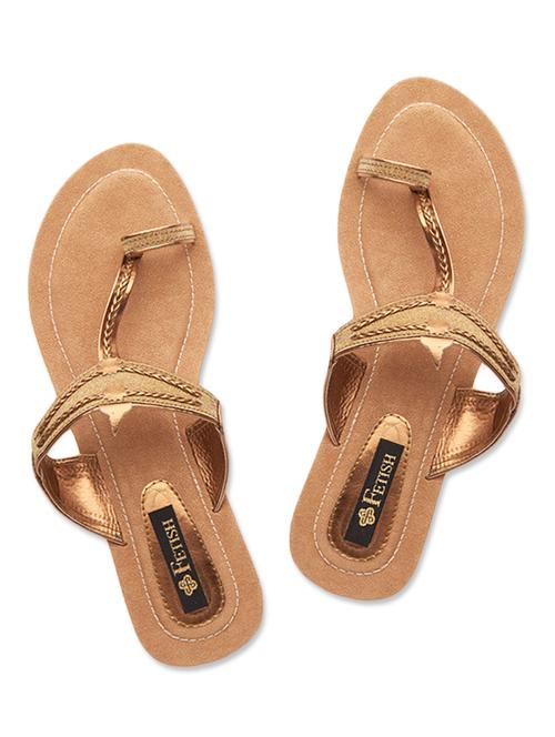 brown embellished leatherette flats - 9710171 - Very Small Image - 1