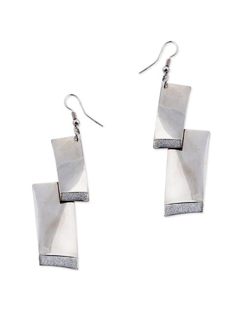 silver rectangular earrings - 971139 - Very Small Image - 1