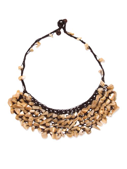 Ivory Round Beaded Necklace - 971157 - Very Small Image - 1