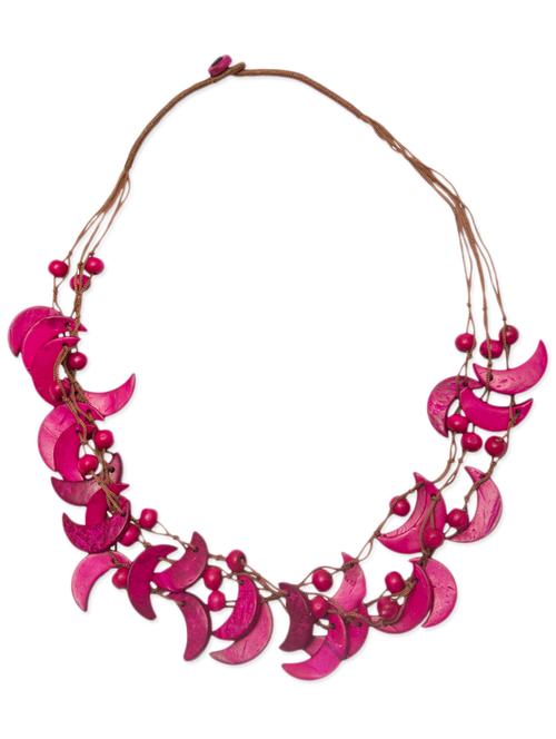 pink eclipse moon beaded necklace - 971259 - Very Small Image - 1