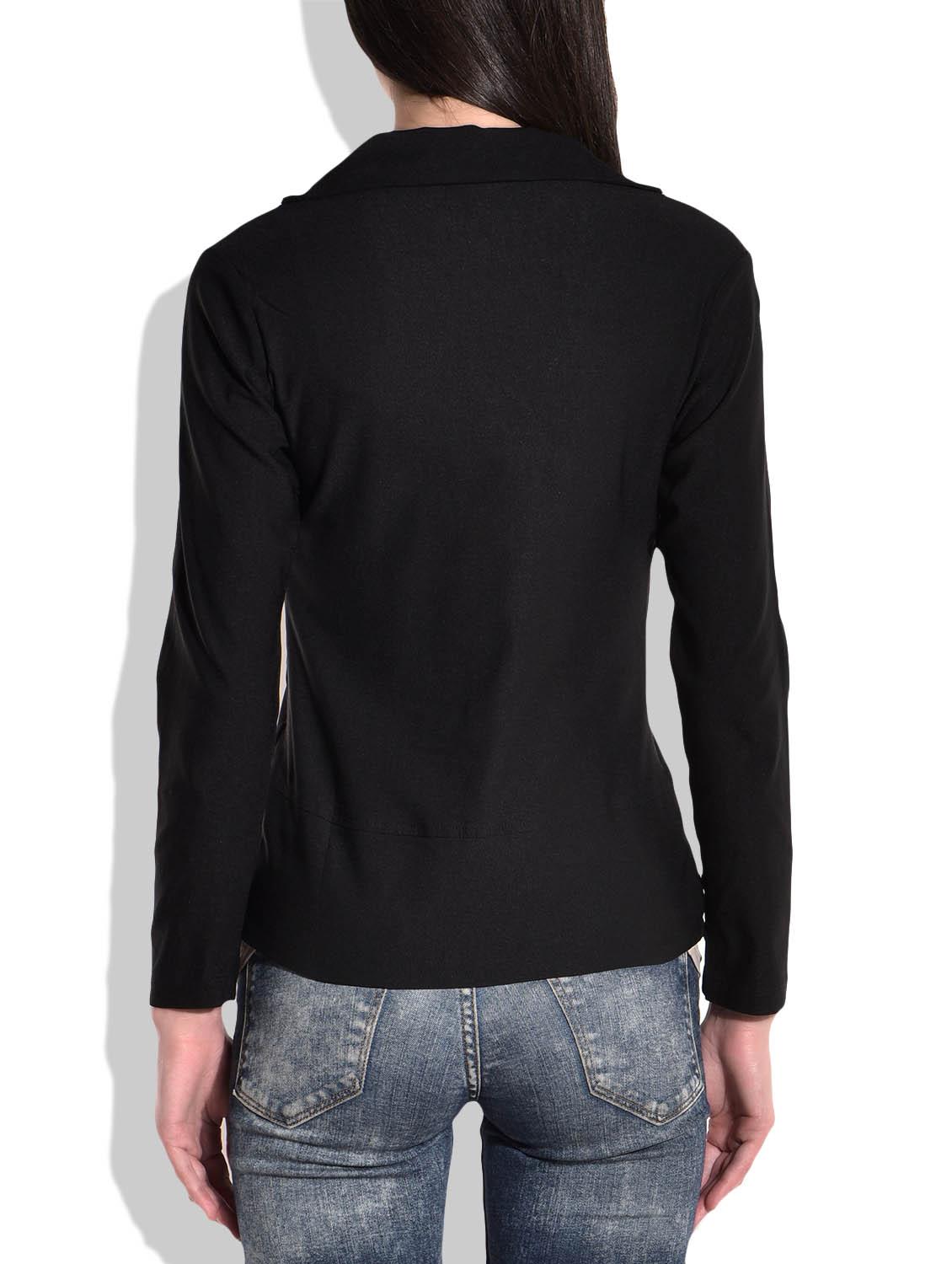 black single button casual blazer - 9718038 - Zoom Image - 2