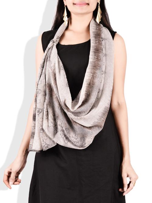 poly cotton printed scarf - 9718408 - Very Small Image - 1