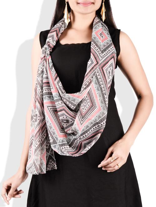 multi colour poly cotton printed scarf - 9718443 - Very Small Image - 1
