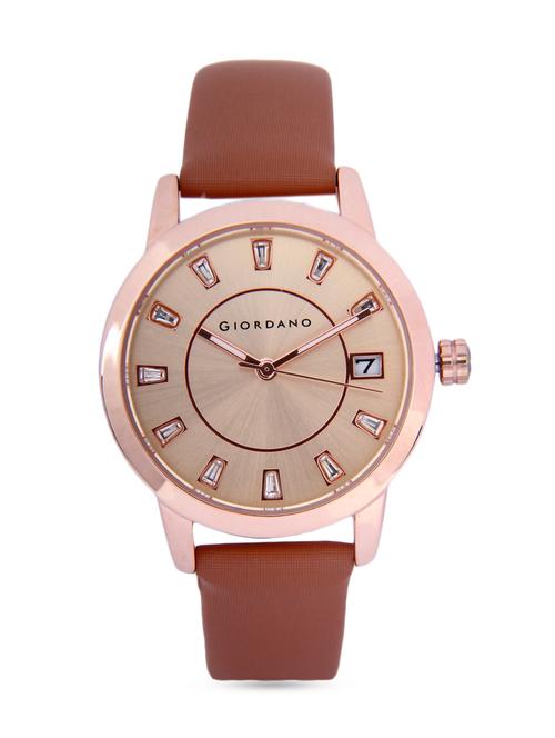 brown analog watch with round dial - 9719964 - Very Small Image - 1