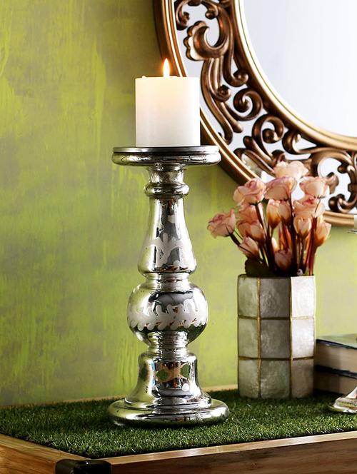 mercury finish glass candle stand - 9727373 - Very Small Image - 1