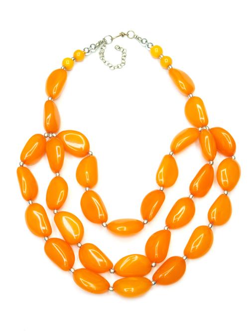 orange beaded layered necklace - 9728694 - Very Small Image - 1