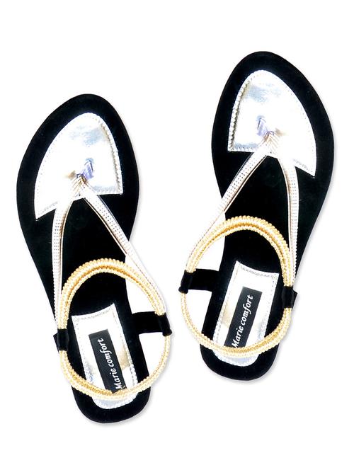 black embellished strappy flats - 9729580 - Very Small Image - 1