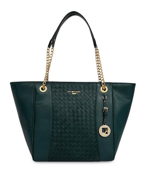 solid dark green leather tote - 9742272 - Very Small Image - 1