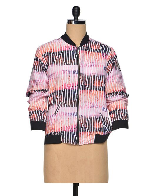 printed bomber cotton jacket - 974908 - Very Small Image - 1