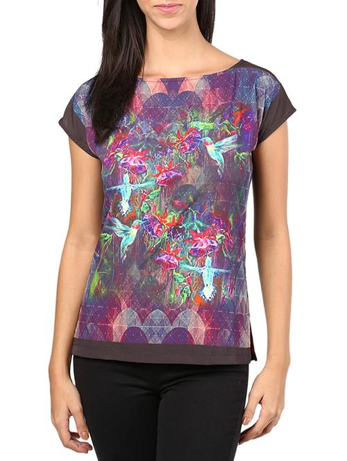 boat neck graphic tee  - 9750744 - Very Small Image - 1