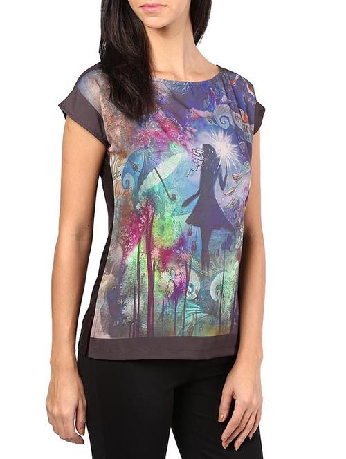 boat neck graphic tee  - 9750746 - Very Small Image - 1