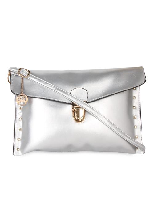  silver leatherette sling bag - 9753628 - Very Small Image - 1