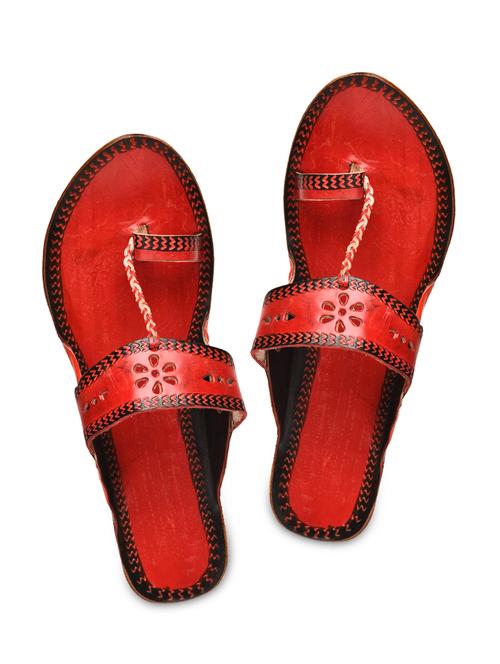 red leather flip flops - 9756752 - Very Small Image - 1