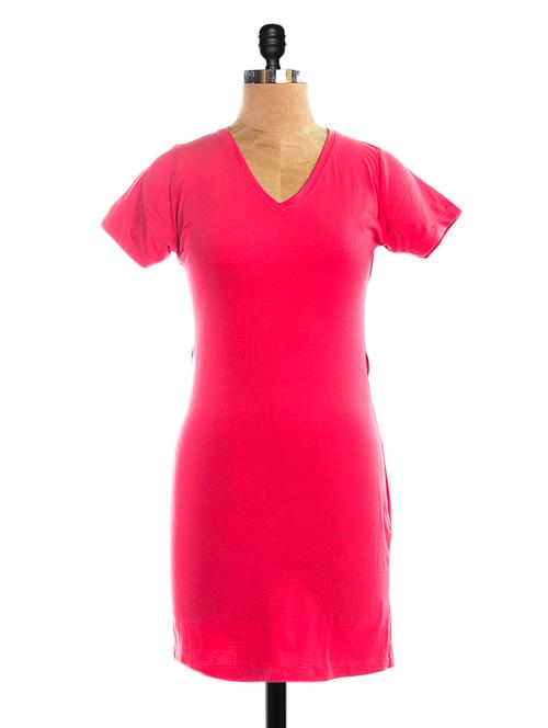 red solid half sleeves dress - 976143 - Very Small Image - 1