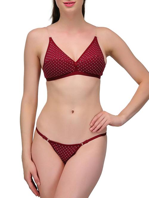 maroon cotton bikini  - 9762223 - Very Small Image - 1