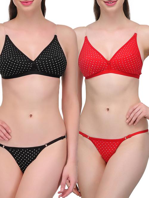red & black cotton bikini  - 9762224 - Very Small Image - 1