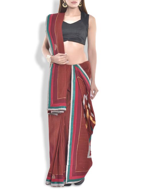 rust south cotton saree - 9763829 - Very Small Image - 1