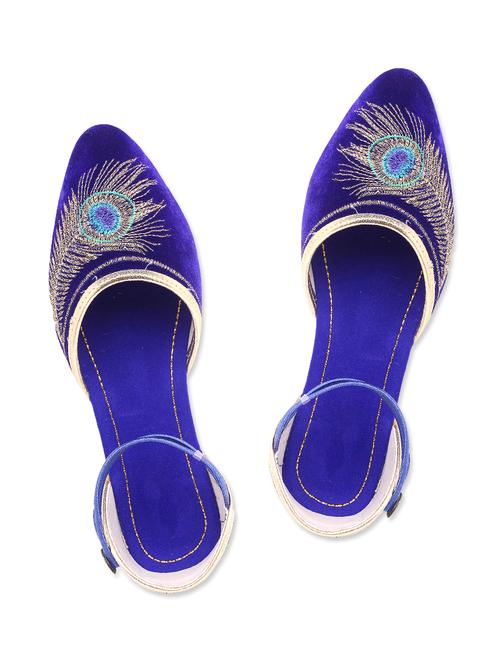 blue colour Velvet  Mojaris - 9764167 - Very Small Image - 1