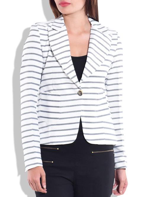 white,black polyester blazer - 9766663 - Very Small Image - 1