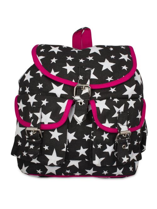black canvas graphic printed backpack - 9767227 - Very Small Image - 1