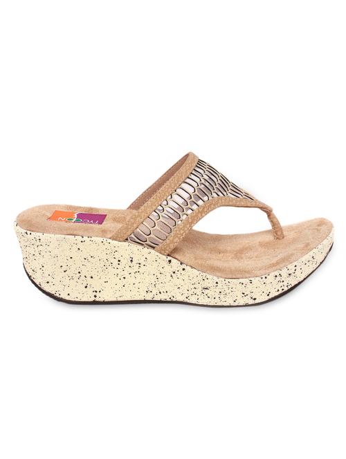 beige color leatherette  wedges - 9768707 - Very Small Image - 1