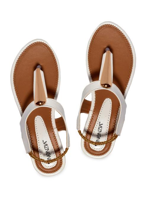 white leatherette plain sandals - 9769604 - Very Small Image - 1