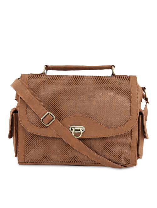 tan leatherette sling bag - 9769892 - Very Small Image - 1