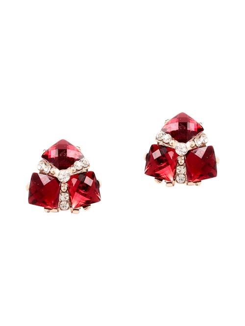 red embellished ear studs - 9770284 - Very Small Image - 1