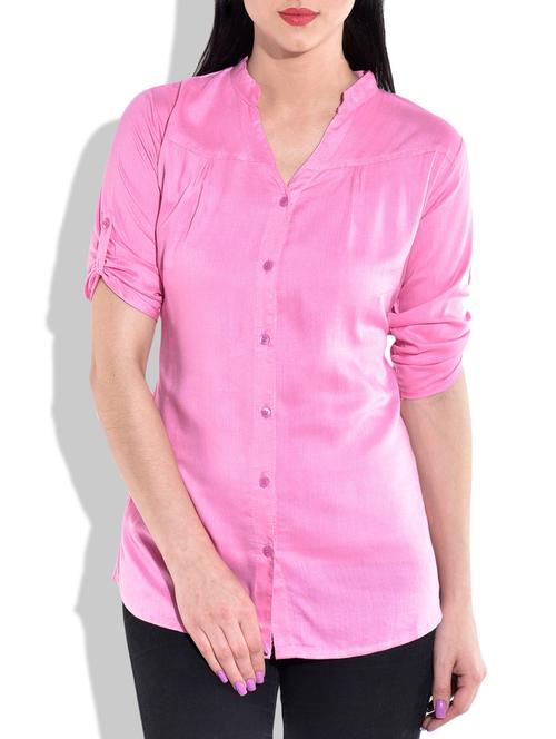 pink full button shirt - 9770457 - Very Small Image - 1
