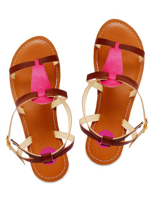 pink faux leather sandals - 9770552 - Very Small Image - 1