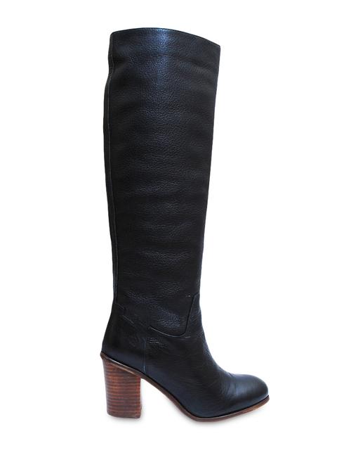 black  leather knee-length boots - 9770573 - Very Small Image - 1