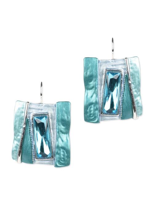 blue rectangular metal earrings - 977147 - Very Small Image - 1
