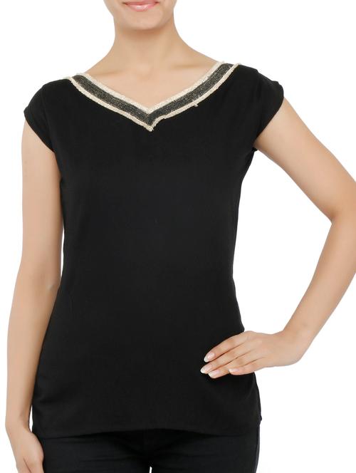 plain black modal kurta - 9771519 - Very Small Image - 1