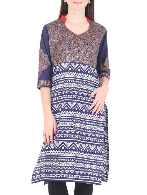 multicolor cotton kurta - 9771654 - Very Small Image - 1