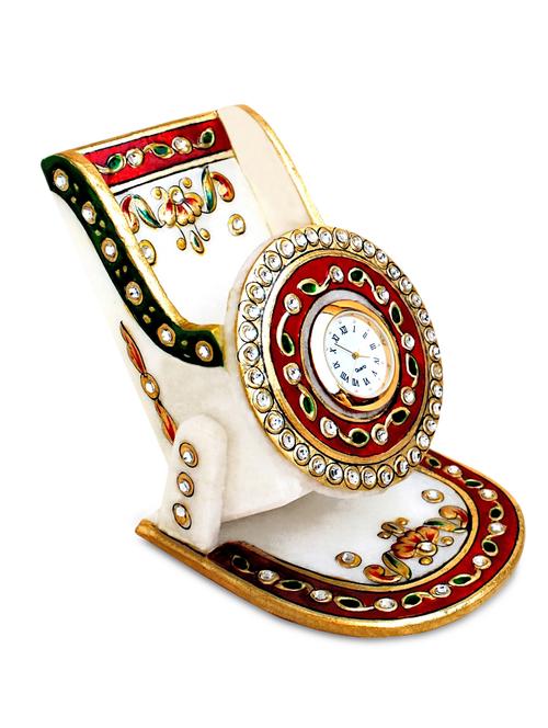 handicrafts paradise marble mobile holder and clock meena work - 9778997 - Very Small Image - 1