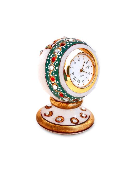 handicrafts paradise marble meena work table clock - 9779005 - Very Small Image - 1