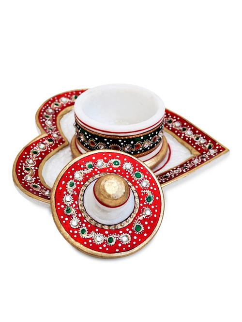  marble heart shape tray with container - 9779035 - Very Small Image - 1