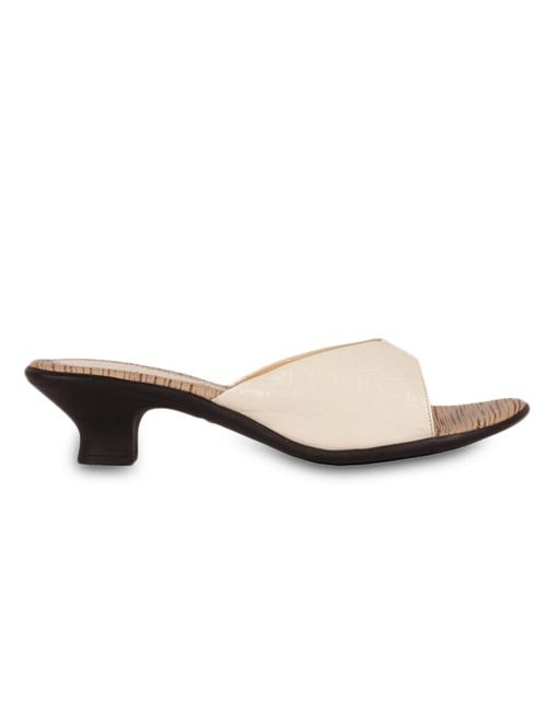 white leatherette heel sandals - 9780842 - Very Small Image - 1